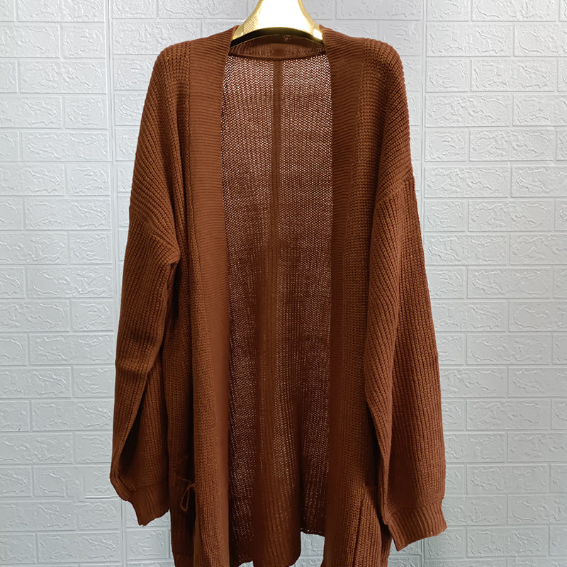 Womens Knit Cardigan Open Front Textured Knit Oversized Cozy Streetwave For Women Effortless Chic Layering
