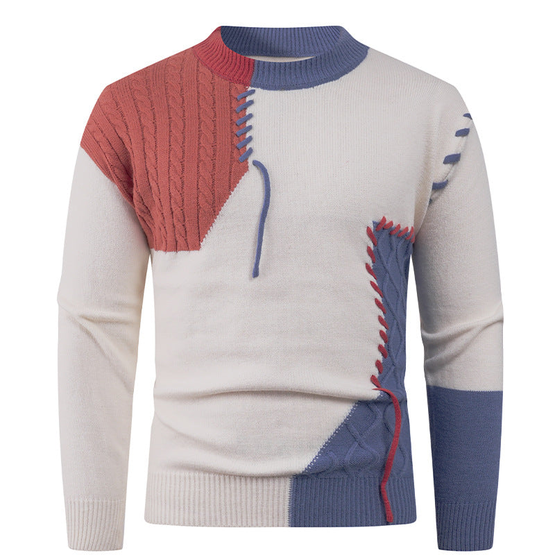 Streetwave Mens Asymmetric Cable Knit Sweater Pullover For Modern Fashion Everyday Style