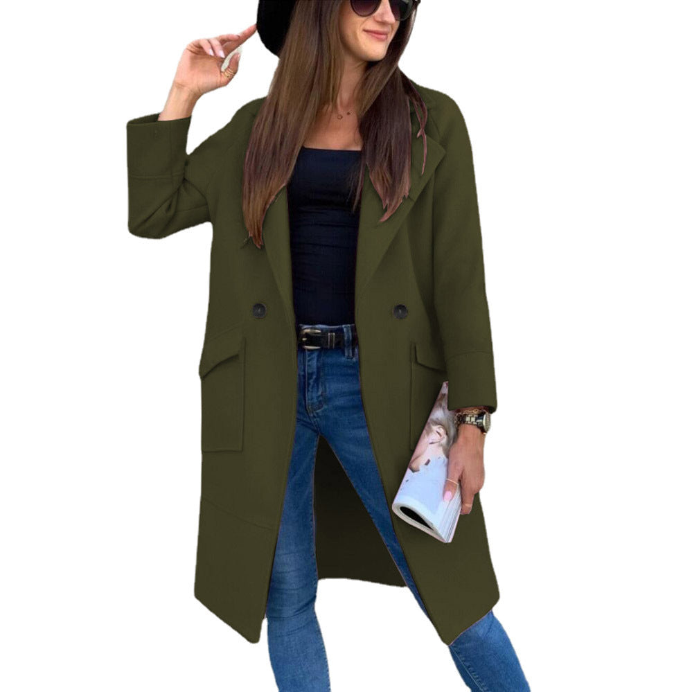 Street-Wave Women's Oversized Coat With Modern Pockets And Elegant Lapel For Everyday Wear