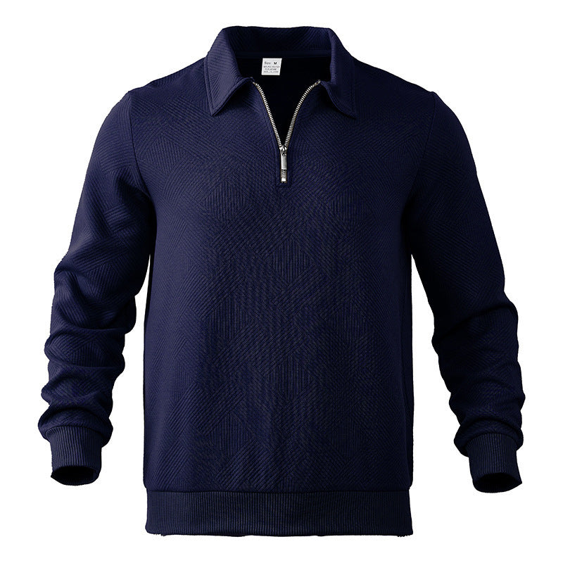 Street Wave Mens Fleece Pullover With Structured Texture For Men And Modern Contrast Details