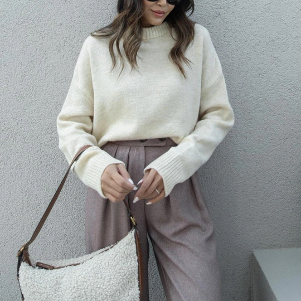 Street-wave Women Oversized Wool Turtleneck Sweater For Cozy Warmth And Chic Everyday Style