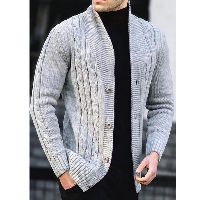 Street-wave Mens Cable Knit Cardigan With Durable Button Closure For Cool Days Everyday
