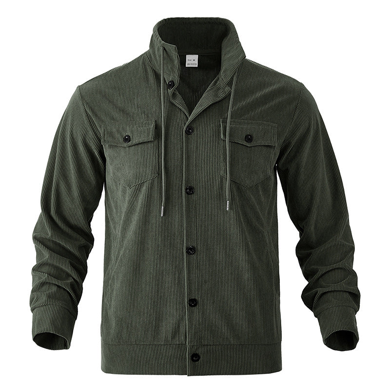 Street-Wave Men's Corduroy Jacket With Practical Chest Pockets For Versatile Everyday Style