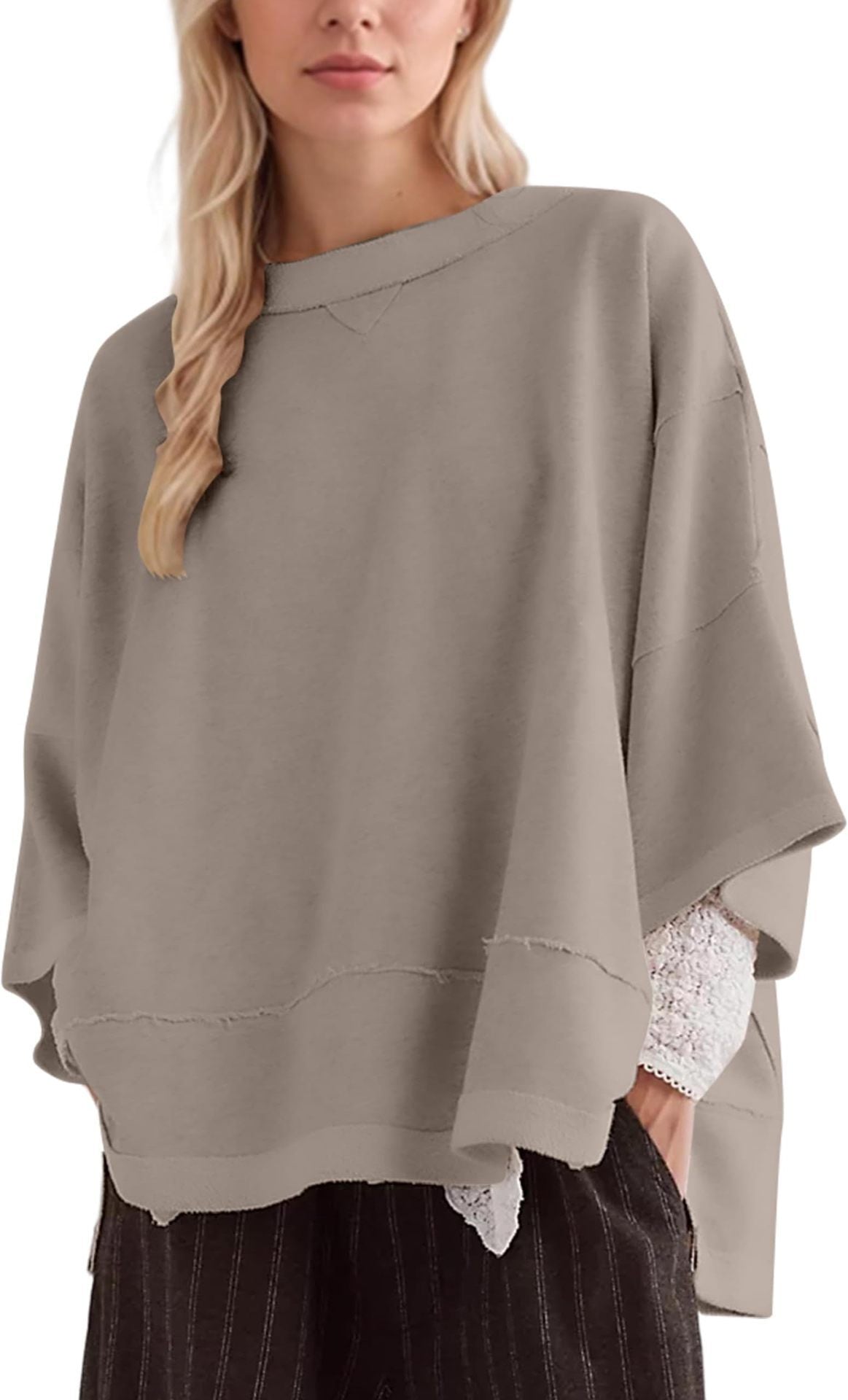 Street Wave Women Oversized Sweatshirt With Fluid Silhouette And Soft Cotton Blend