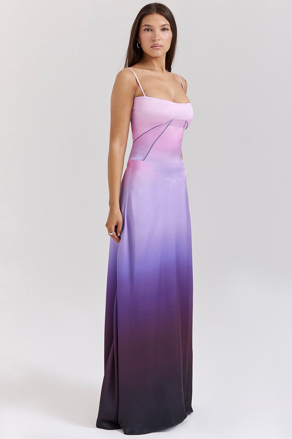 Street-wave Elegant Evening Dress With Tailored Silhouette And Flowing Skirt For Women