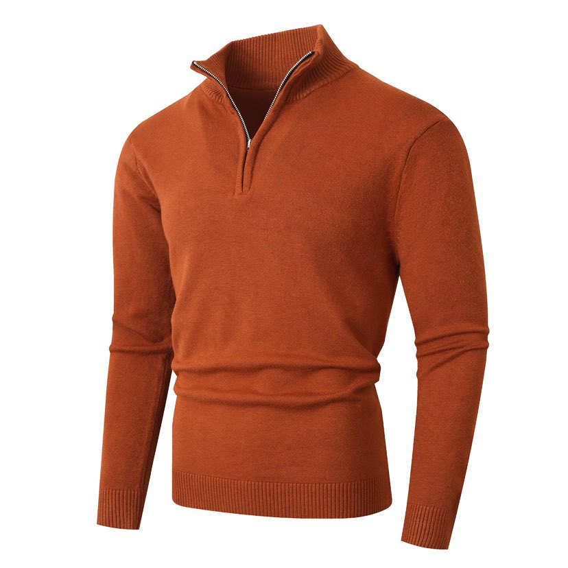 Men's Knit Pullover With Stand Collar And Premium Zip By Streetwave Breathable Cotton Comfort