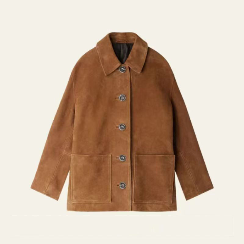 Street-wave Men Suede Leather Jacket - Windproof Comfort, Fashionable Outerwear