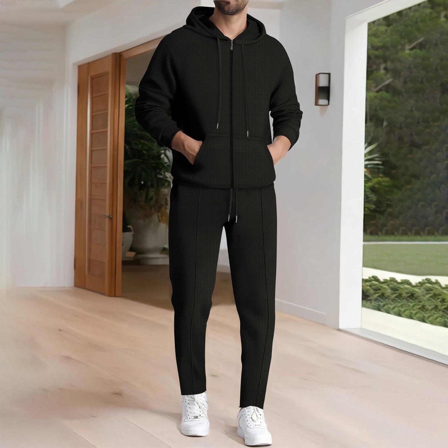 Street Wave Men's Leisure Hoodie And Jogger Set Modern Design Premium Comfort Casual Everyday Wear