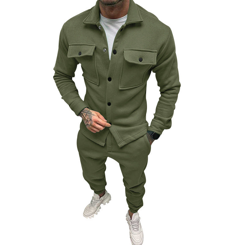 Street-wave Men's Casual Sweatshirt Jacket With Functional Pockets And Modern Collar