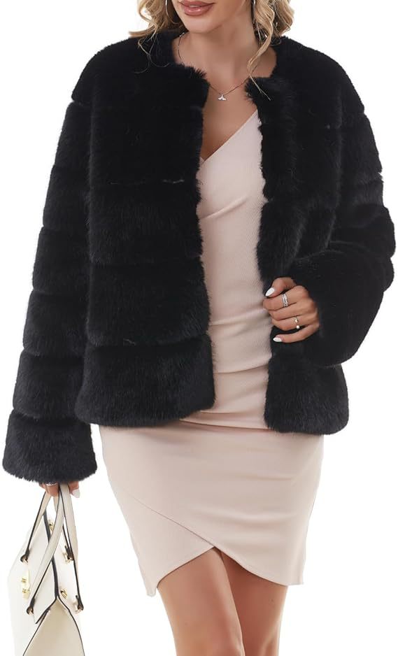 Street-Wave Cozy Faux Fur Jacket With Puff Sleeve Design For Women Luxurious Comfort