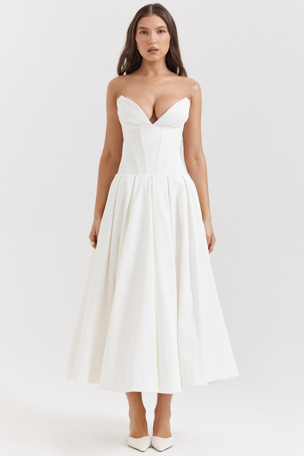 Street Wave Strapless Lavender Evening Dress With Fitted Waist A Line Silhouette For Elegant Women