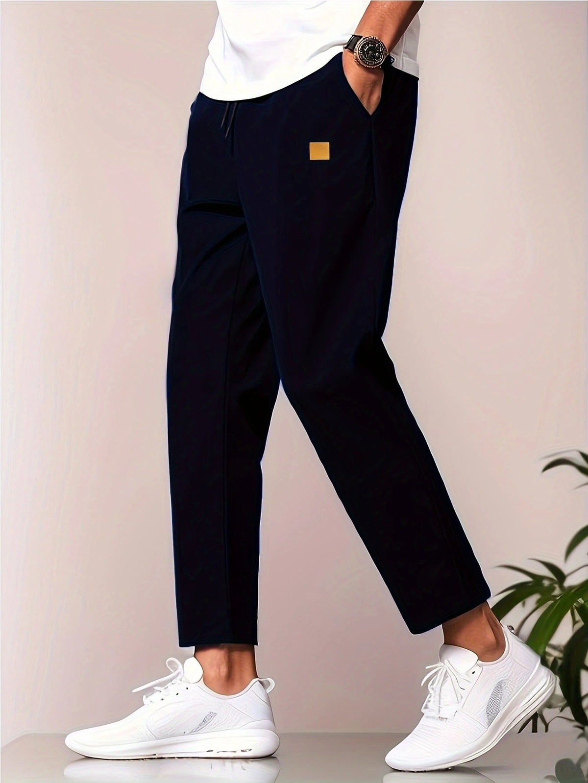 Men's Casual Pants Street-Wave Elastic Waistband All-Day Comfort For Everyday Wear