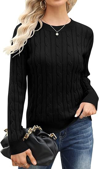 Street-Wave Women's Cable Knit Sweater Soft Cotton Blend For Comfortable Everyday Wear Timeless Chic Pullover