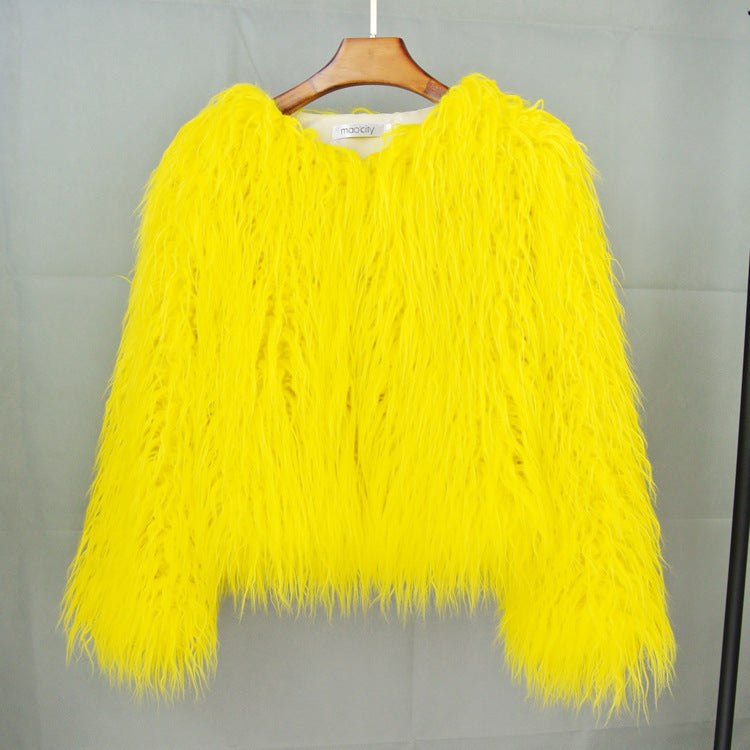 Streetwave Fluffy Faux Fur Jacket For Women Loose Fit With Voluminous Design And Comfort