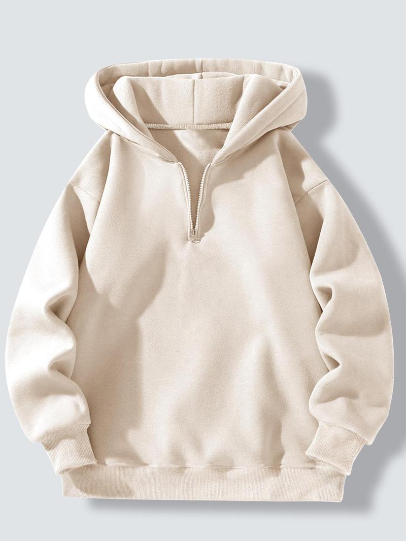 Street-Wave Men's Half Zip Hoodie Breathable Cotton Athletic Comfort For Sport And Everyday