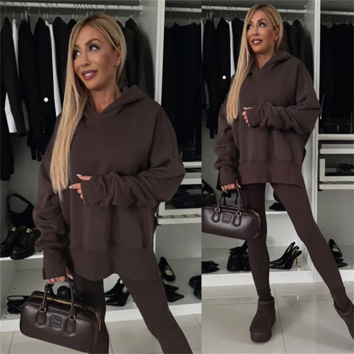 Street-Wave Womens Hoodie With Animal Print Pattern And Thumbhole Cuffs Relaxed Fit For Everyday Streetwear