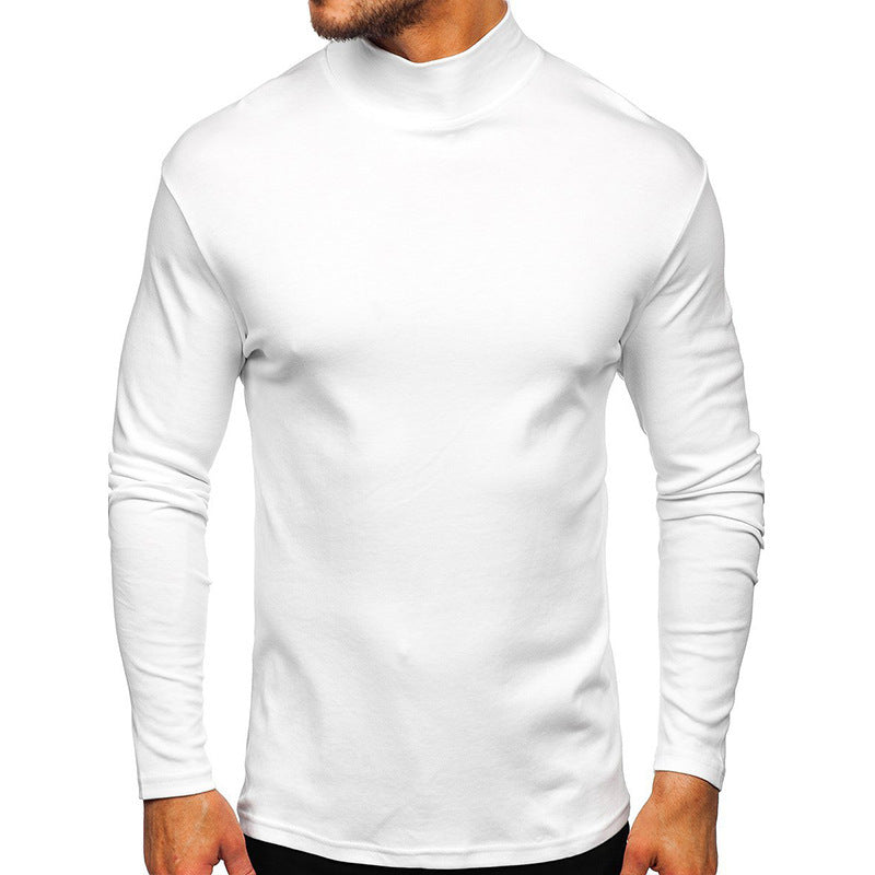 Street-wave Men's Long Sleeve Turtleneck Shirt Breathable Cotton Blend Comfortable Fit