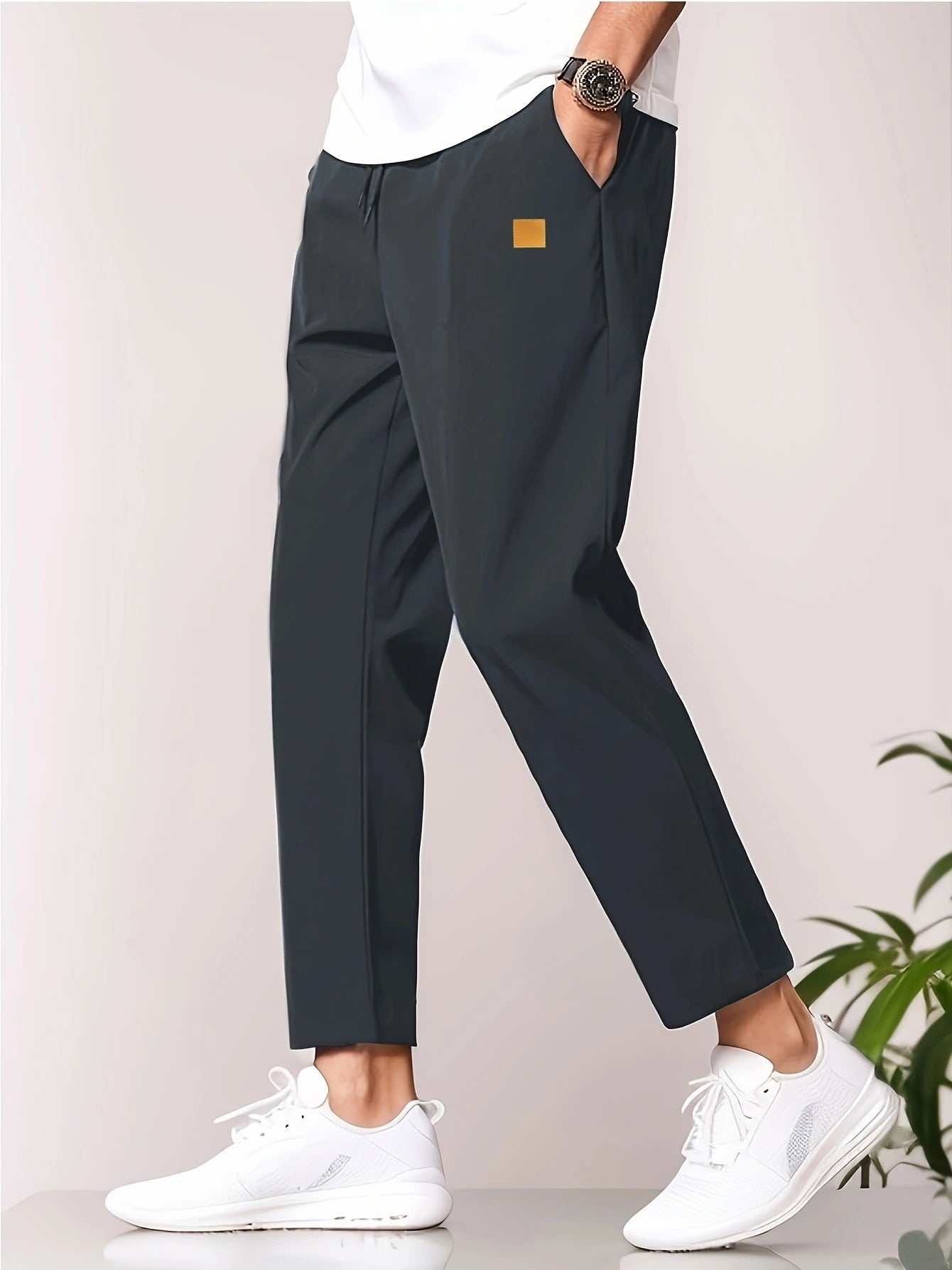 Men's Casual Pants Street-Wave Elastic Waistband All-Day Comfort For Everyday Wear