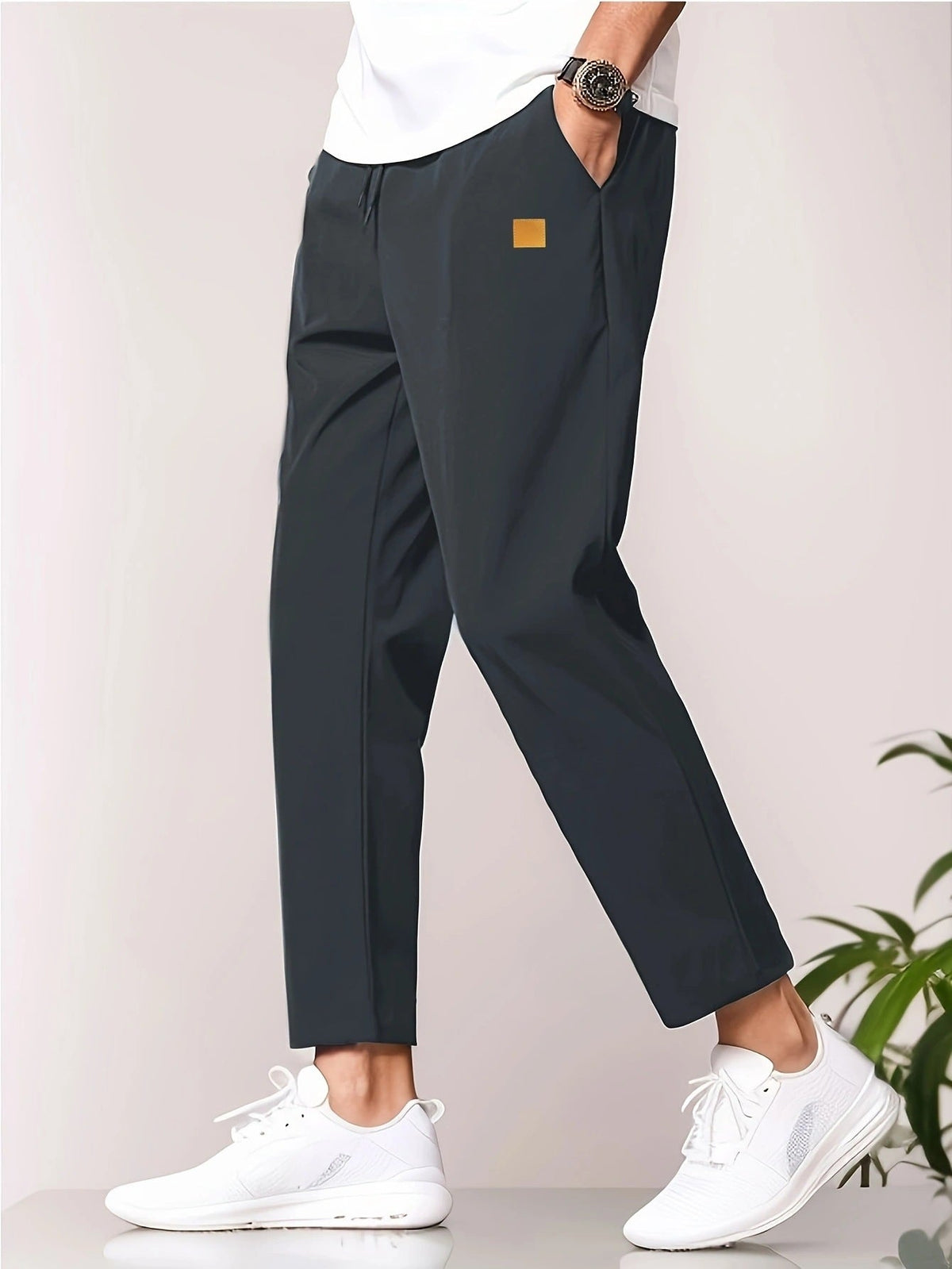 Men's Casual Pants Street-Wave Elastic Waistband All-Day Comfort For Everyday Wear