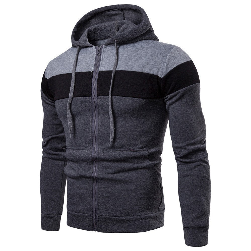 Street Wave Mens Color Block Hoodie With Full Zip Jacket For Casual Comfort And Stylish Athleisure Wear