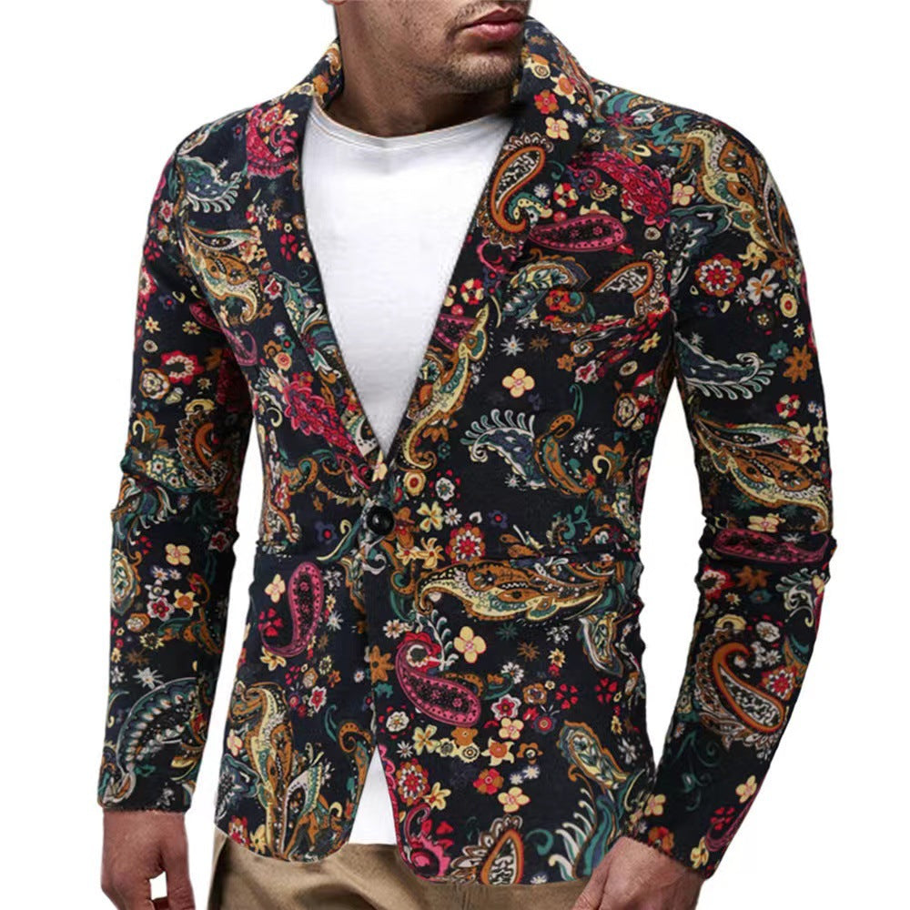 Mens Blazer With Colorful Graphic Design From Street Wave For Style Conscious Men Bold Premium Fashion