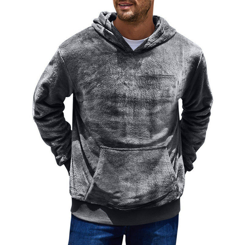 Street-wave Mens Cozy Fleece Hoodie With Kangaroo Pocket For All Day Warm Comfort