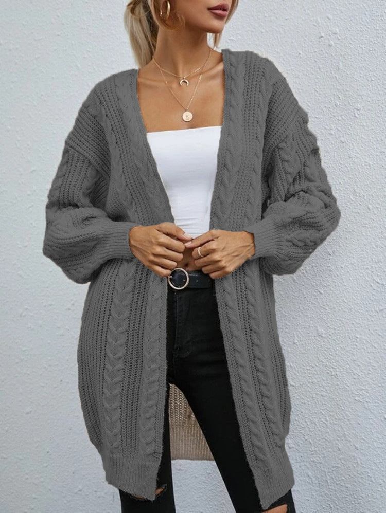 Street-wave Women Oversized Chunky Cable Knit Cardigan For Cozy Everyday Wear And Warm Comfort