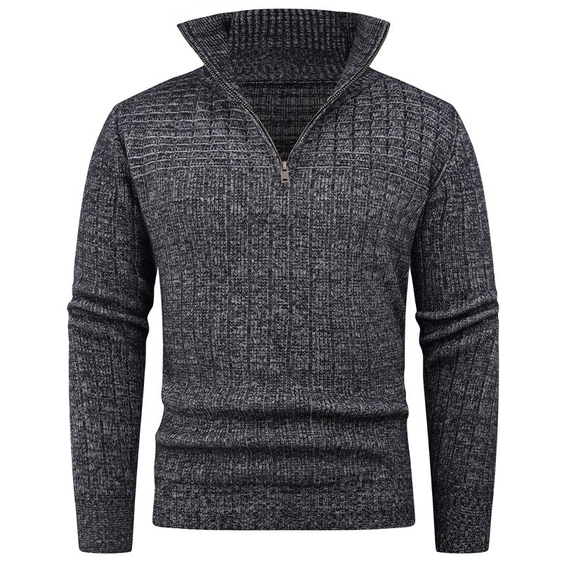 Mens Turtleneck Sweater With Rib Texture And Zip By Streetwave For Modern Casual Breathable Comfort