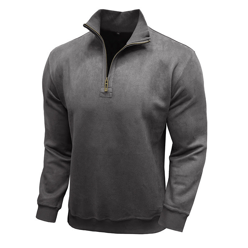 Street-Wave Mens Sporty Half Zip Pullover Premium Fabric Athletic Sweater For Active Casual Wear