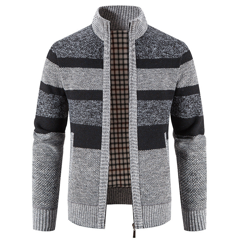 Mens Wool Cardigan With Modern Plaid Pattern From Streetwave For Everyday Warm Casual Wear