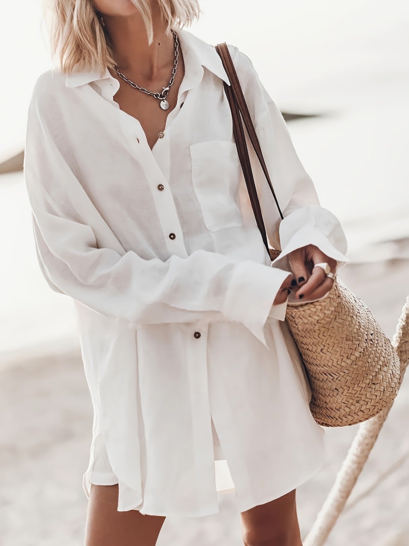 Street-wave Linen Oversized Blouse For Women Breathable Lightweight Everyday Versatile