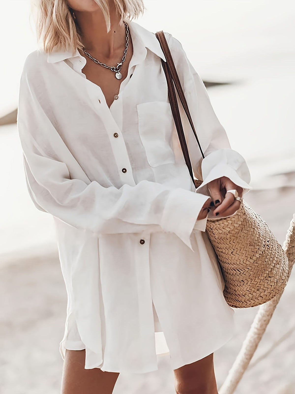 Street-wave Linen Oversized Blouse For Women Breathable Lightweight Everyday Versatile
