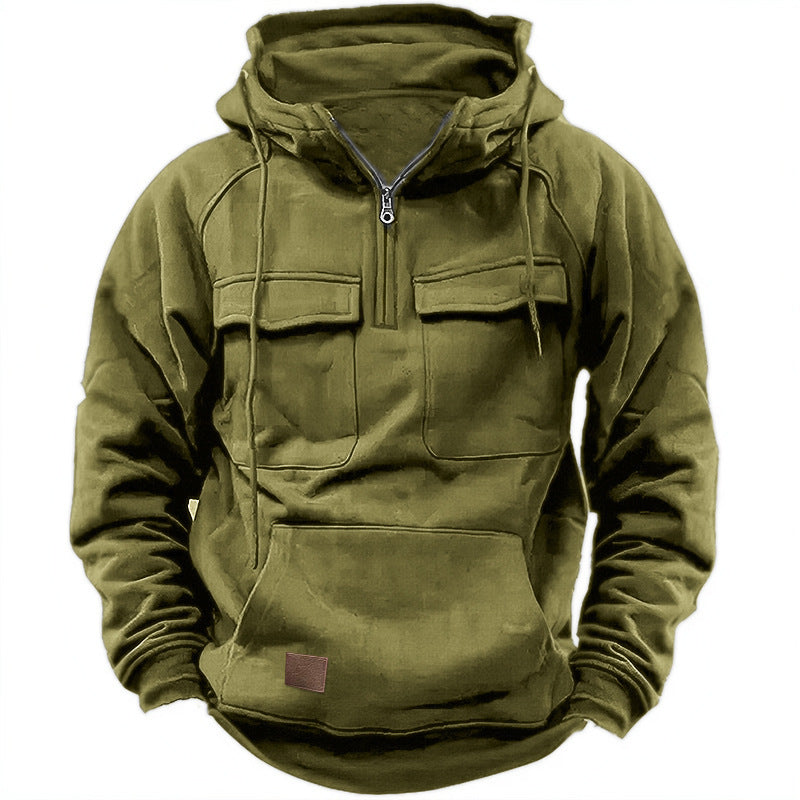 Street Wave Men's Premium Functional Hoodie With Practical Pockets For Outdoor Daily Activity