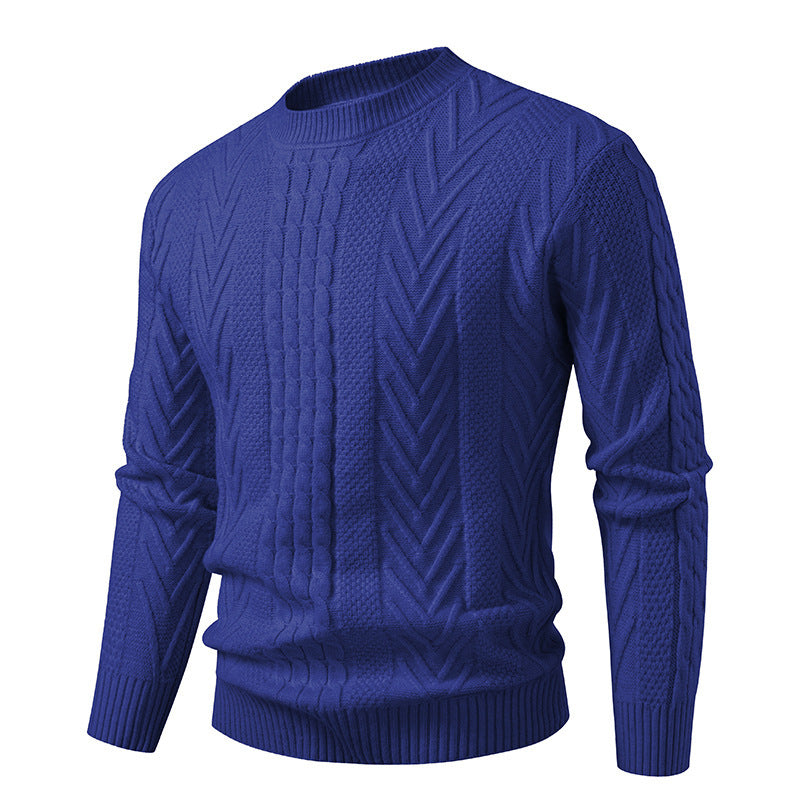 Street-wave Mens Cable Knit Pullover Crew Neck For Stylish Everyday Cozy Warmth And Comfort
