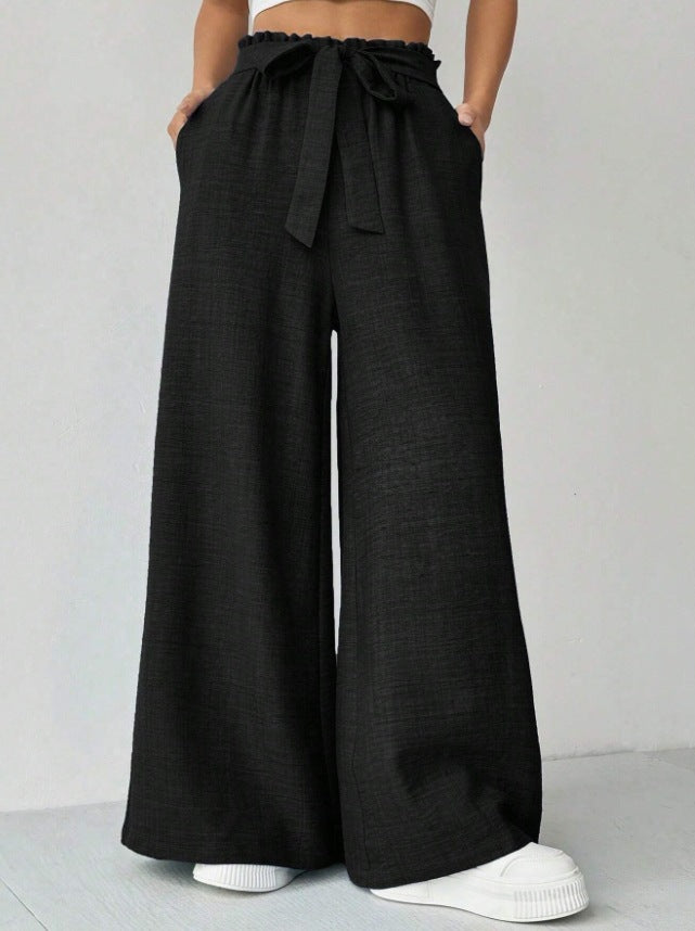 Street-Wave Women Wide-Leg Pants With Adjustable Waistband For Modern Everyday Wear