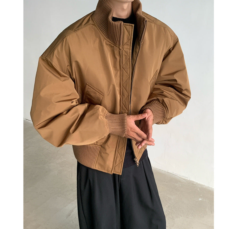 Street-Wave Men's Bomber Jacket With High Collar And Practical Pockets For Everyday Style