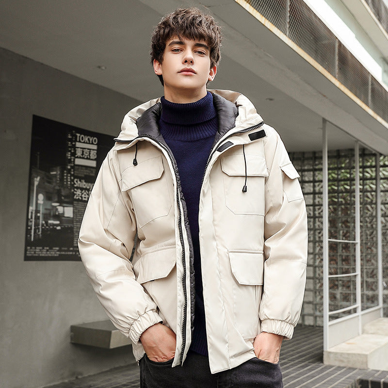 Street Wave Mens Weatherproof Utility Jacket With Hood And Multiple Pockets For All Weather Wear