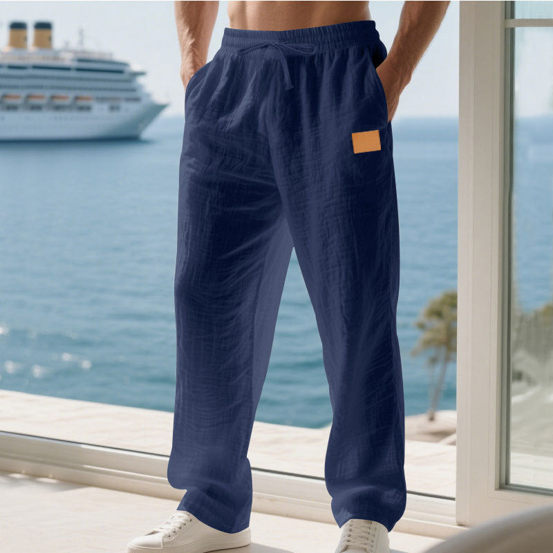 Streetwave Mens Lightweight Linen Summer Pants Breathable Comfort For Warm Weather