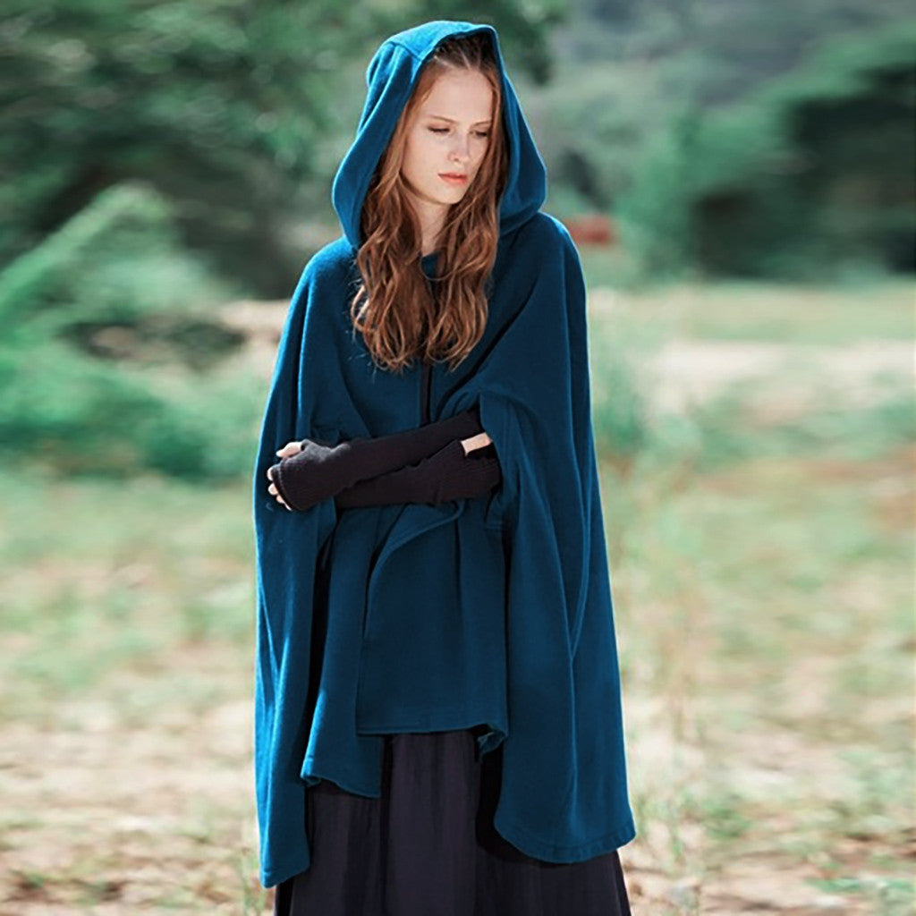 Street Wave Women's Hooded Poncho Cape Luxurious Soft Warmth Versatile All Season Cloak