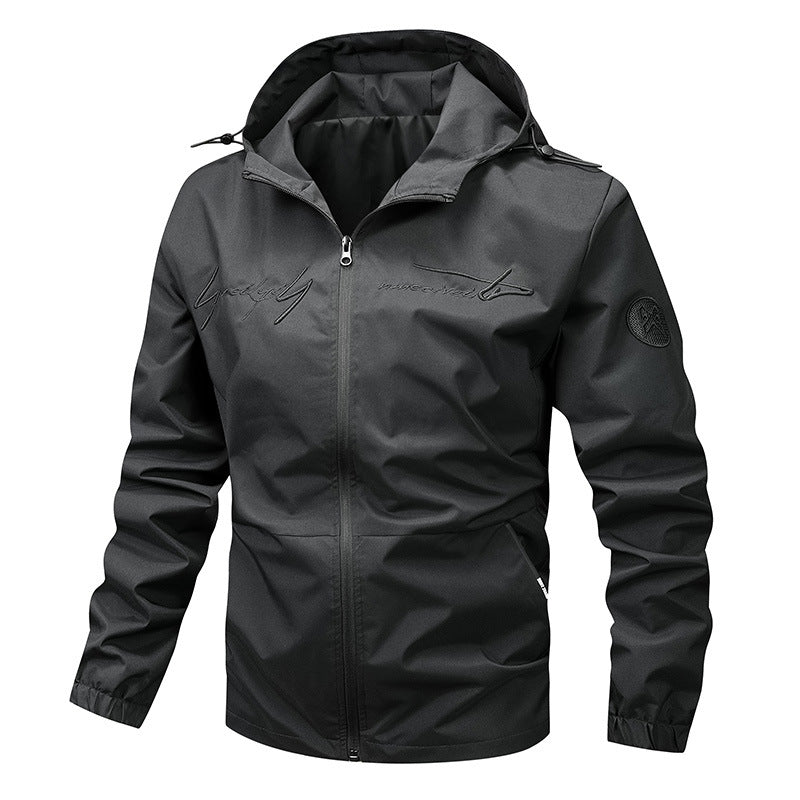 Street-Wave Men's Waterproof Lightweight Jacket With Innovative Hood System for Outdoor and Urban Wear