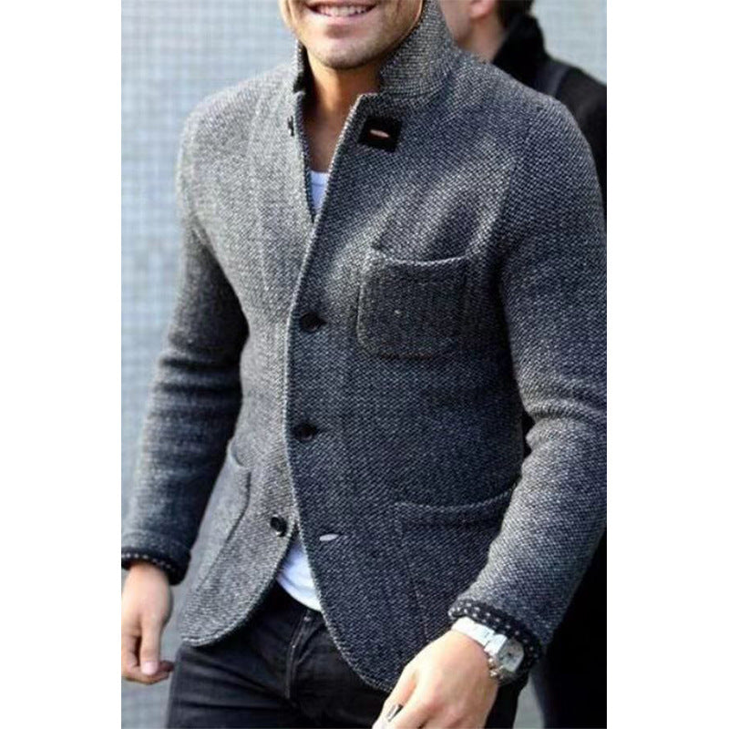 Streetwave Men Knit Blazer Casual Chic Warm Wool Blend Modern Fit For Everyday Style