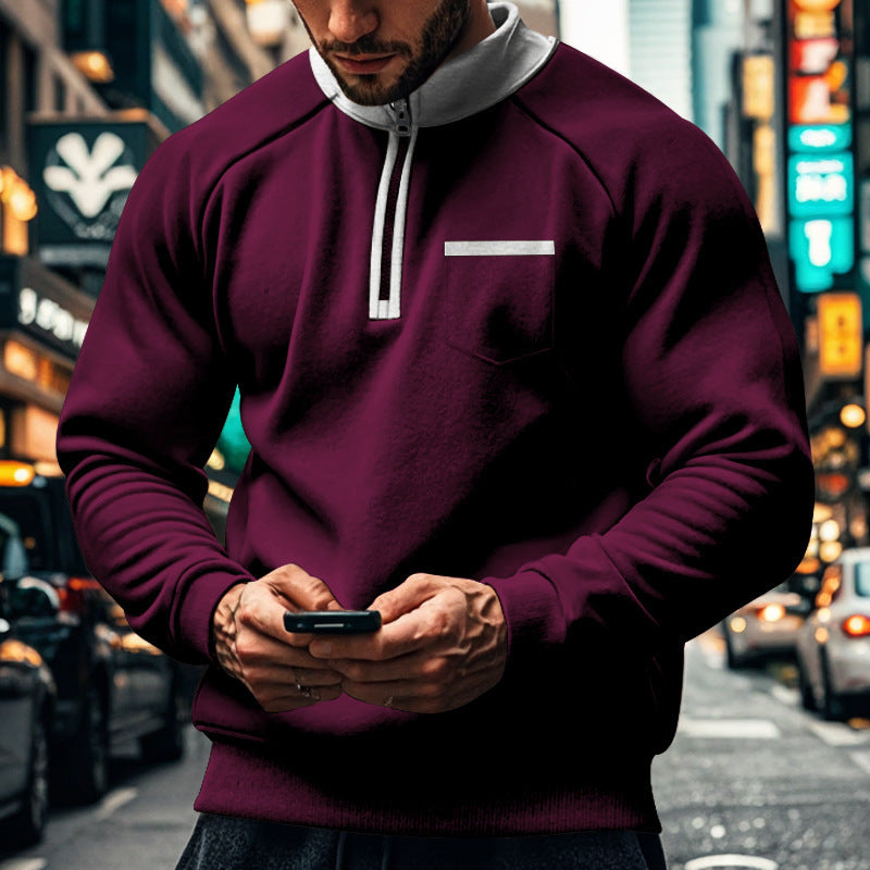 Street-Wave Mens Functional Quarter Zip Pullover Breathable Comfort For Active Men Everyday