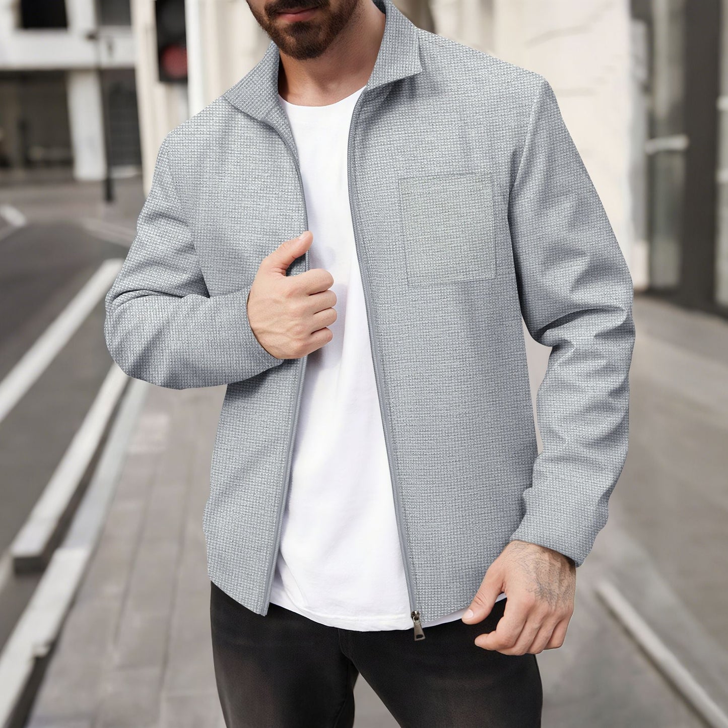 Street-wave Men's Sport Jacket Breathable Lightweight Urban Outerwear for Active Men