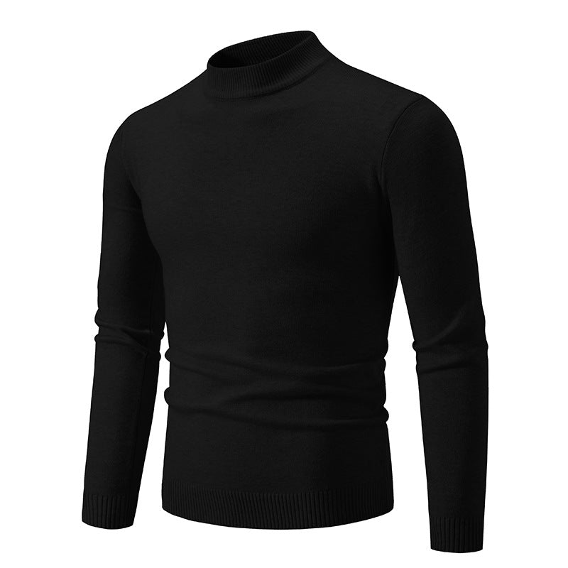 Streetwave Men's Fine Knit Sweater With High Collar And Elastic Cuffs Premium Breathable Cotton For Style Conscious Men