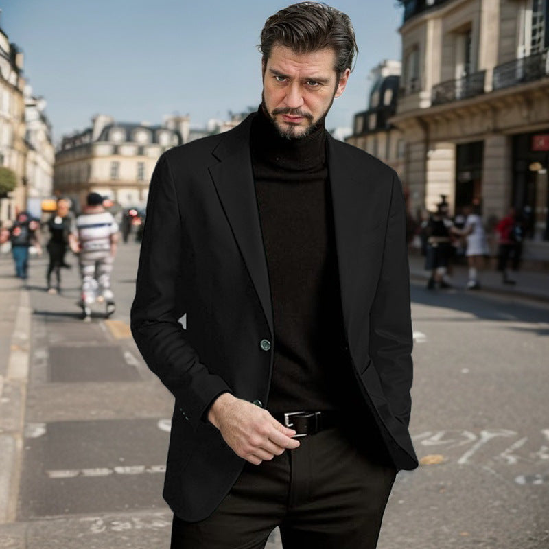 Street-Wave Men Elegant Single-Breasted Blazer For Formal Occasions Tailored Fit Premium Craftsmanship