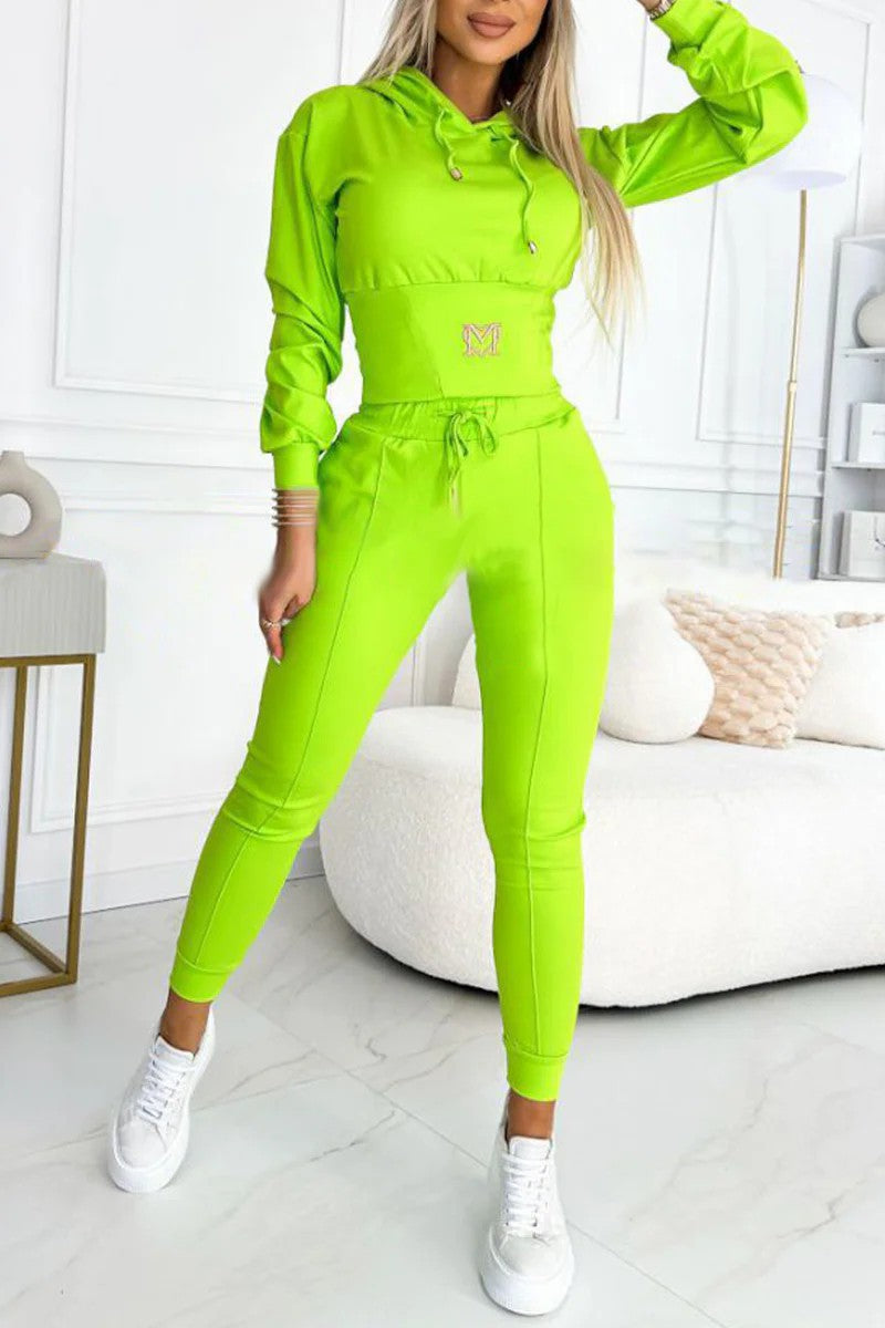 Street Wave Hooded Sport Jumpsuit Set For Women With Elastic Waist Breathable Comfort
