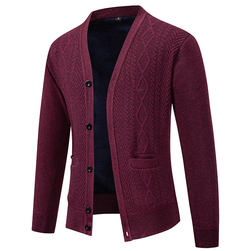 Mens Cardigan With Structured Knit Design And Button Front By Street Wave For Modern Men