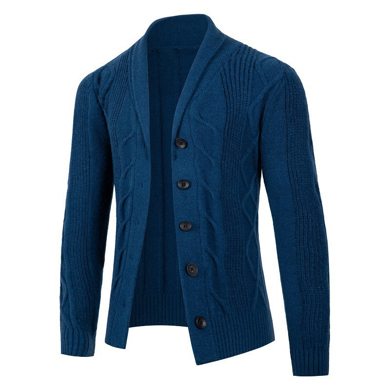 Streetwave Men's Cardigan With Modern Cable Knit And Cozy Versatile Fit For Style Minded Men