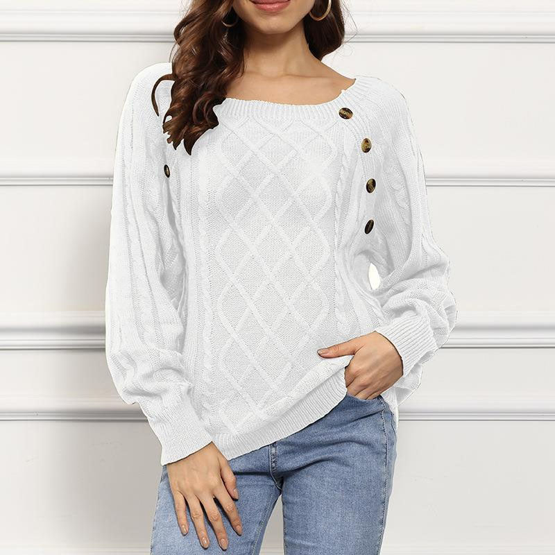 Street Wave Cable Knit Sweater With Textured Pattern For Women Cozy Everyday Knitwear