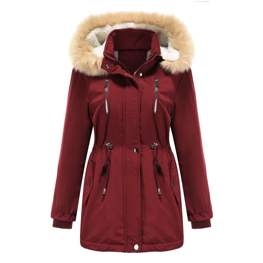 Street-wave Women's Insulated Winter Jacket With Removable Faux Fur Collar For Cold Weather
